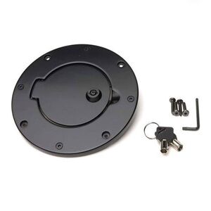 NWT Jeep Wrangler | Locking Gas Cover | Billet Style, Aluminum, Black | 85007